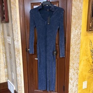 Lulu's Navy Long Sleeve Dress